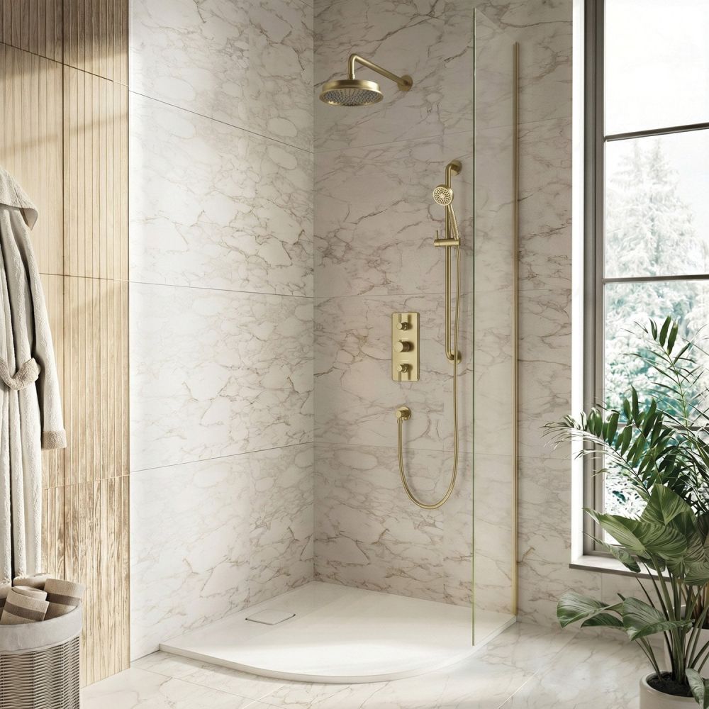 Downton Brushed Gold Concealed Valve Shower Pack