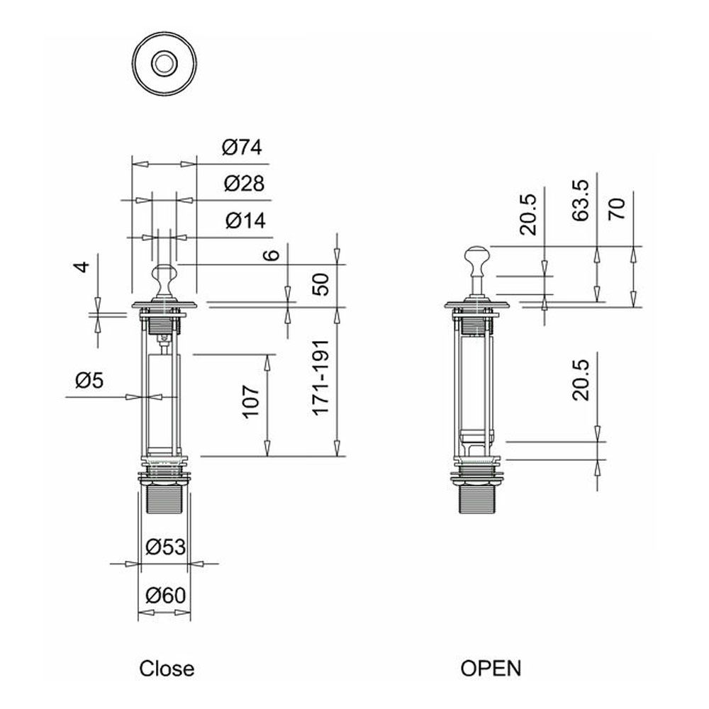 Burlington Classic Basin Invisible Overflow & Waste