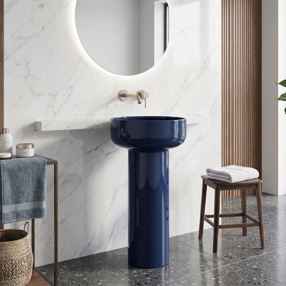 Verity Capri Gloss Round Full Pedestal Basin