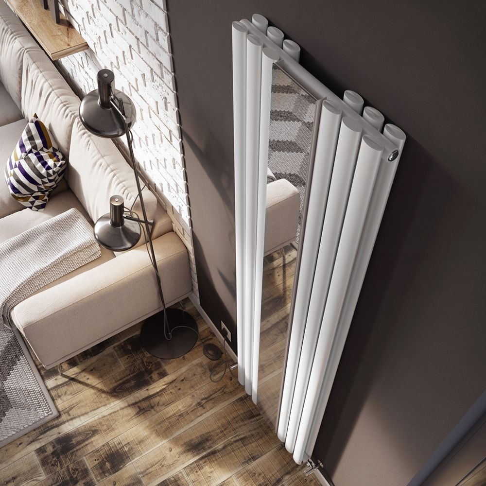 Corex White Vertical Mirror Radiator - 1800x500mm