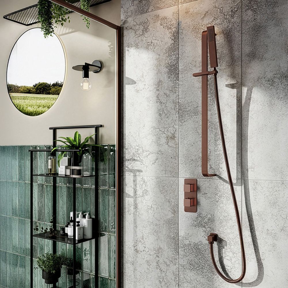 Liva Brushed Bronze Concealed Shower Valve & Slide Rail