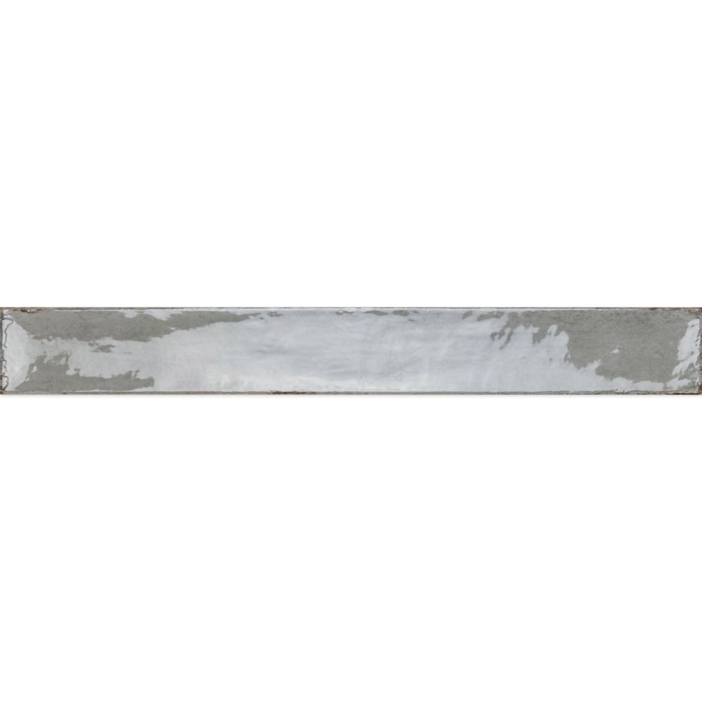Capri Grey Gloss Ceramic Brick Tile - 400x50mm
