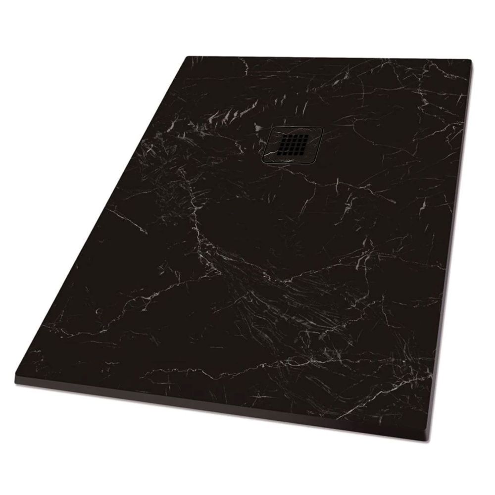 Peoria Marquina Black Marble Shower Tray 1800x800mm