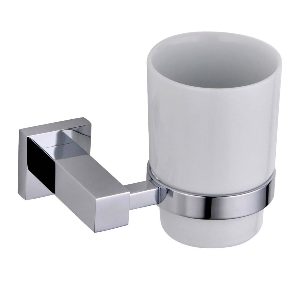 Quad Ceramic Tumbler and Chrome Holder