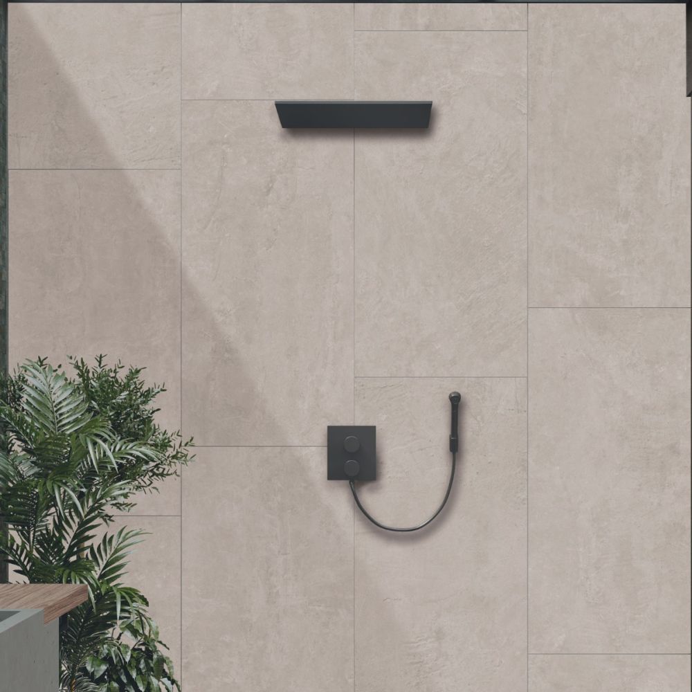Donovan Silver Concrete Effect Porcelain Tile 600x1200mm