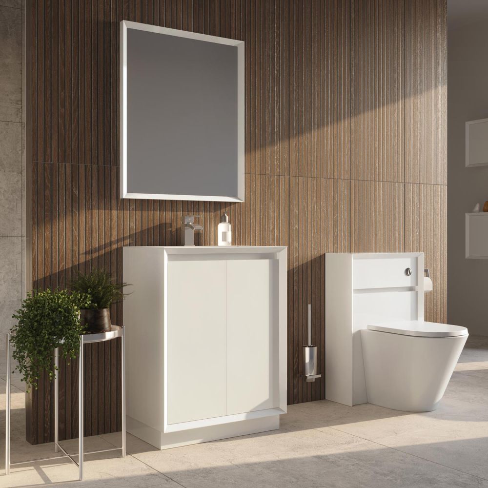 Venus Gloss White Floor Standing Vanity Unit - 600mm