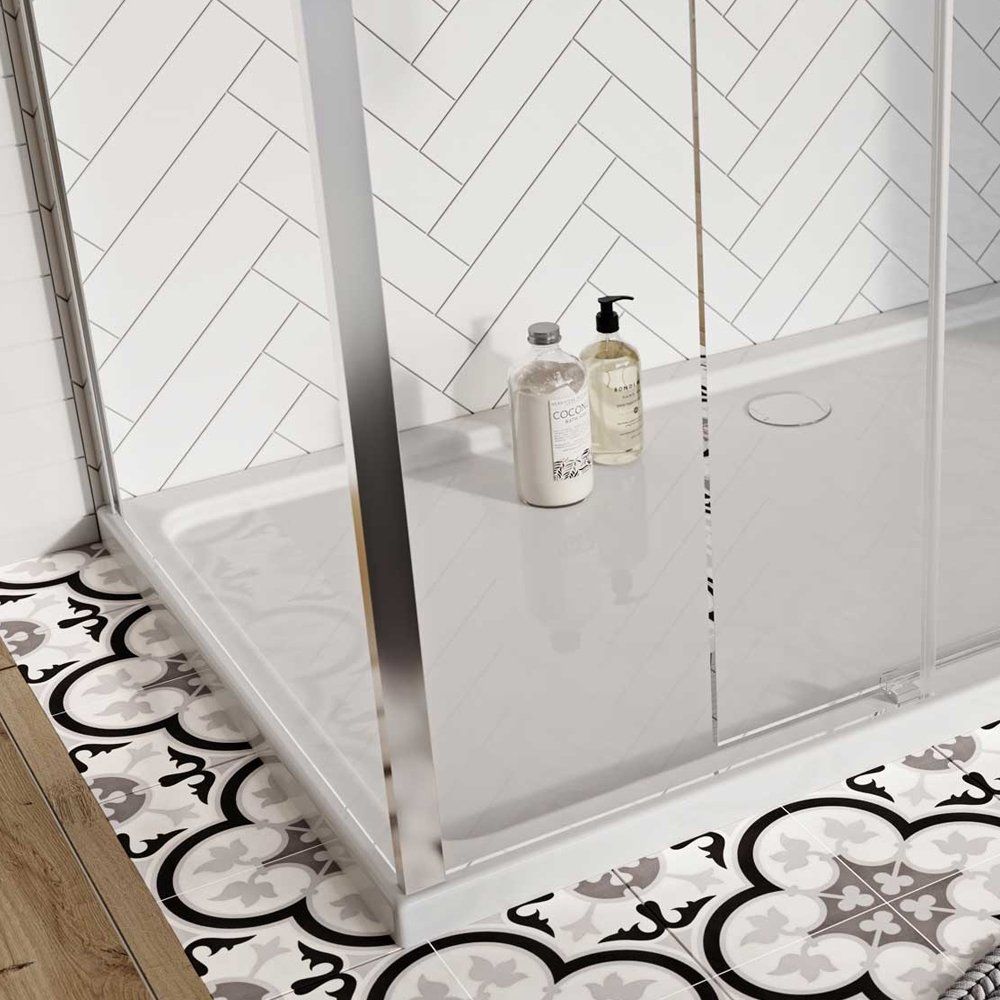 Fabio Chrome Shower Side Panel 760mm