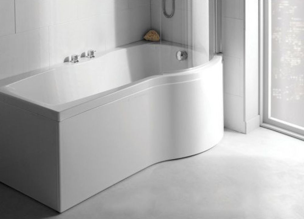 Carron Sigma Right Hand Carronite P-Shape Shower Bath 1800x750-900mm