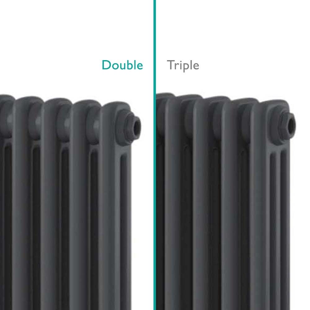 Upton Grey Double Horizontal Column Radiator 600x1010mm