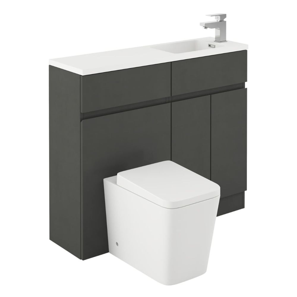 Hudson Charcoal Combination Vanity Basin & WC Unit 1000mm