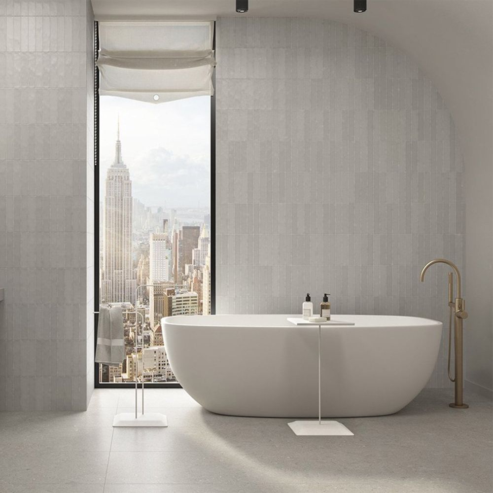 Domingo Gris Matt Porcelain Brick Tile - 50x250mm