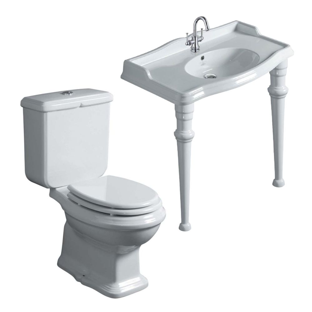 Alaric Traditional Toilet & Console Basin Bathroom Suite