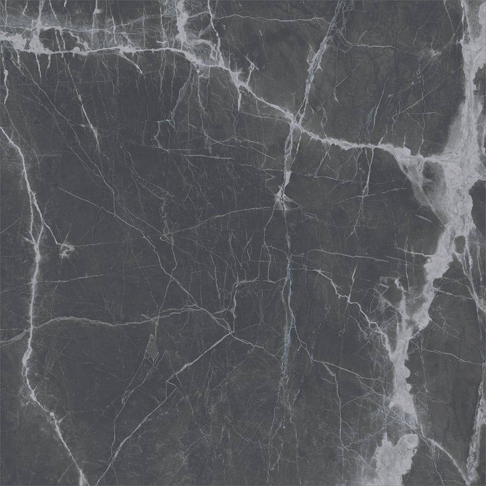 Glacier Black Marble Gloss Porcelain Tile 900x900mm