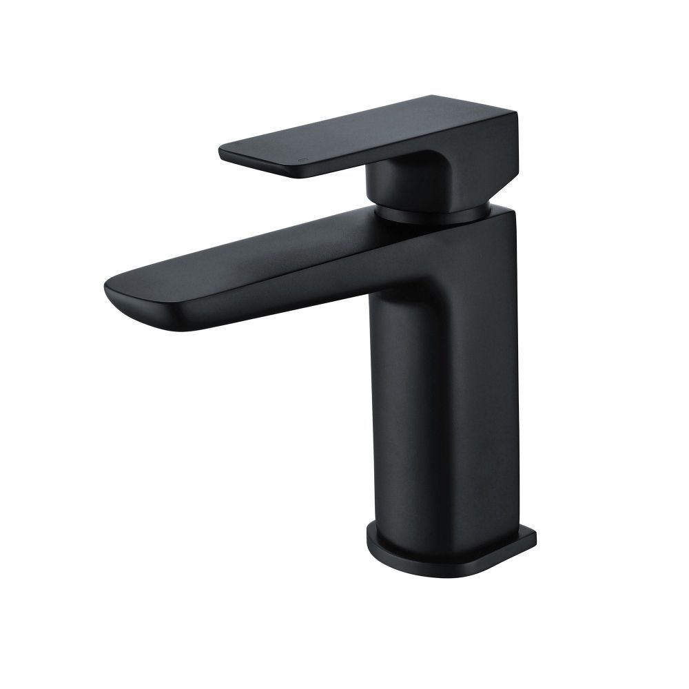 Apex Gloss White Floor Standing Vanity Unit & Basin with Black Handles, Tap & Waste 615mm