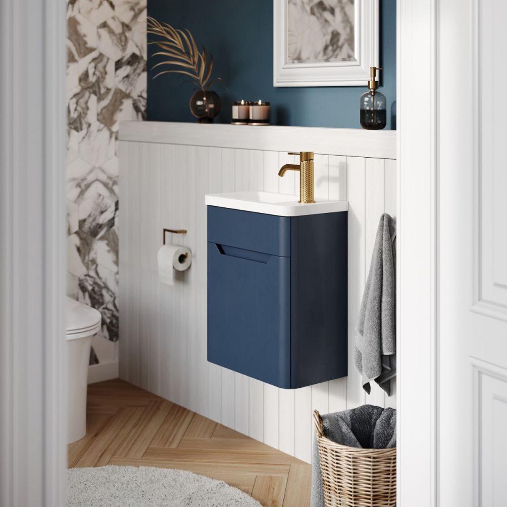 Ellis Royal Blue Wall Hung Cloakroom Vanity Unit 450mm