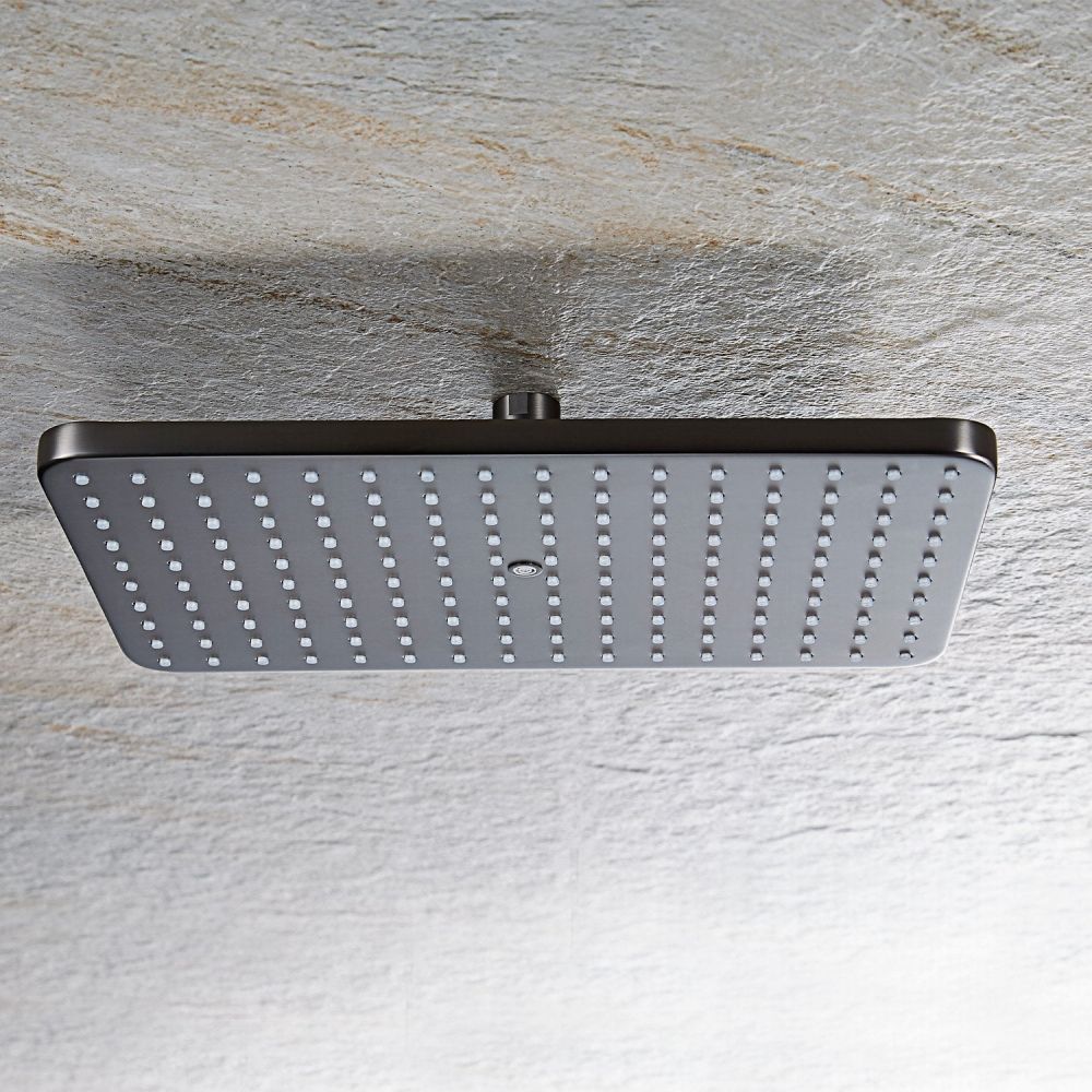 Baylin Gunmetal Square Shower Head