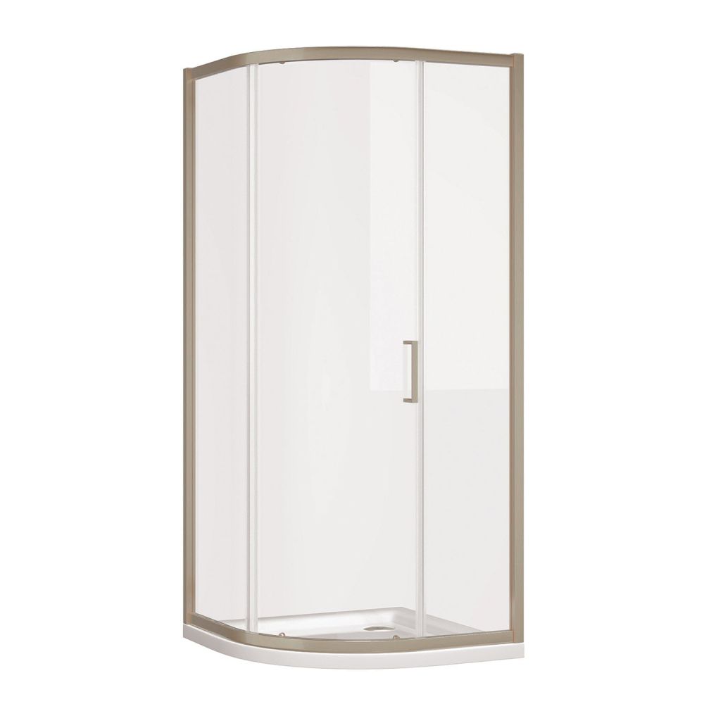 Fabio Brushed Nickel Sliding Shower Door Quadrant 800x800mm