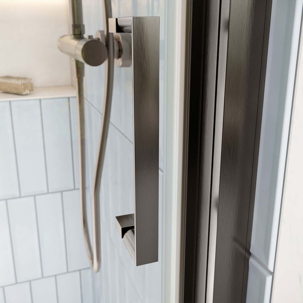 Fabio Gunmetal Sliding Shower Door Quadrant 900x900mm