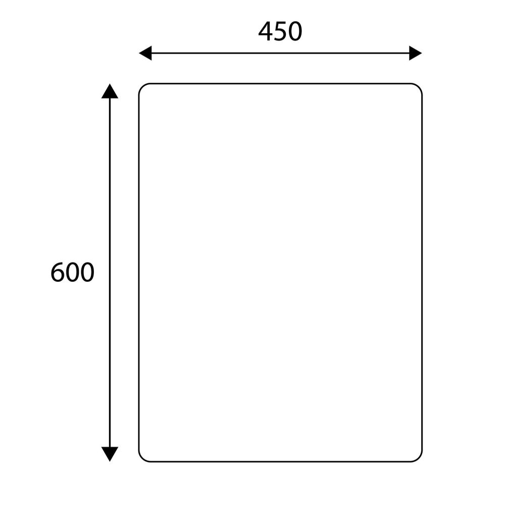 Bellgrove Rectangle Frameless Bathroom Mirror 450x600mm Spec Drawing