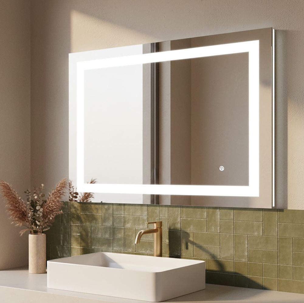 Feechi White & Blue LED Light Backlit Mirror 800x600mm