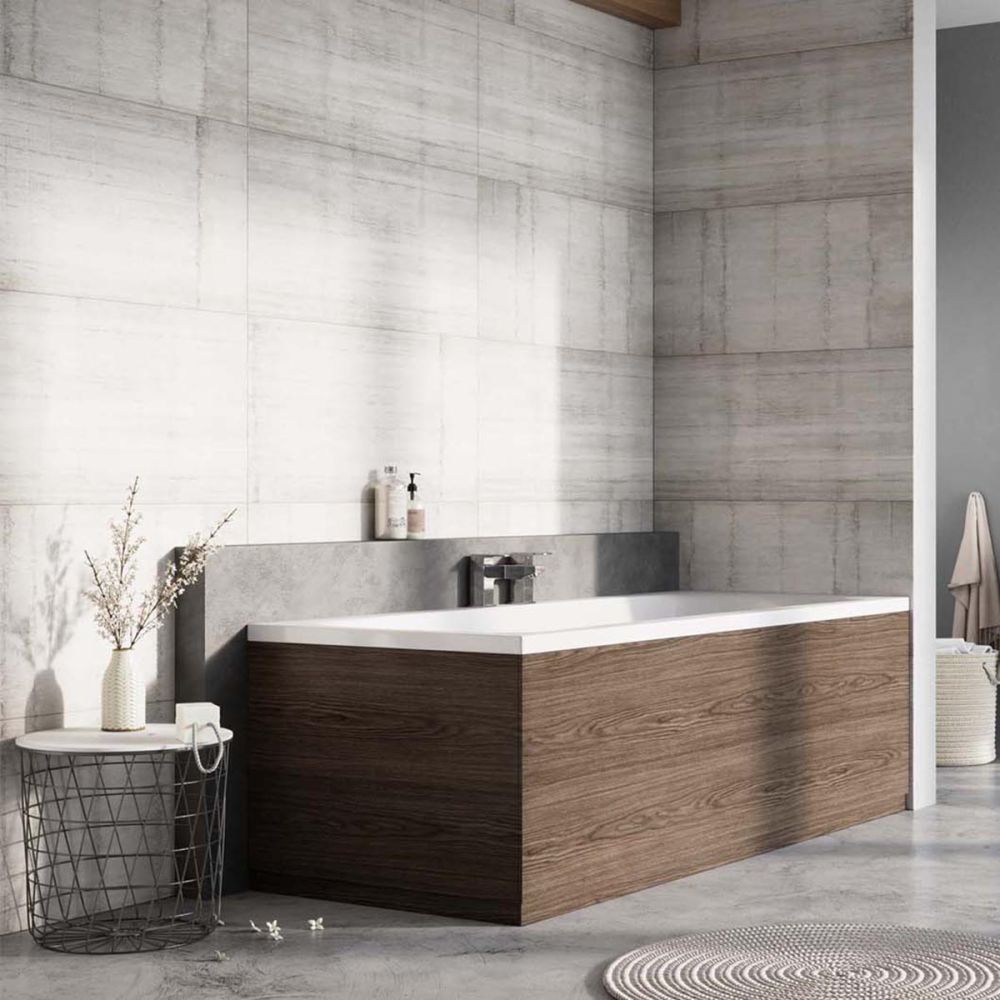 Bolero Grey Linear End Bath Panel - 800mm