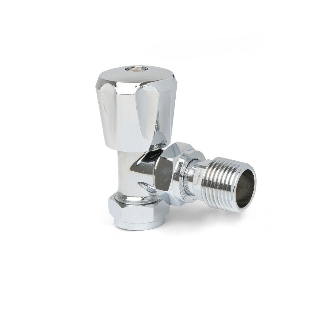 Thermostatic Chrome Angled Pair of Radiator Valves