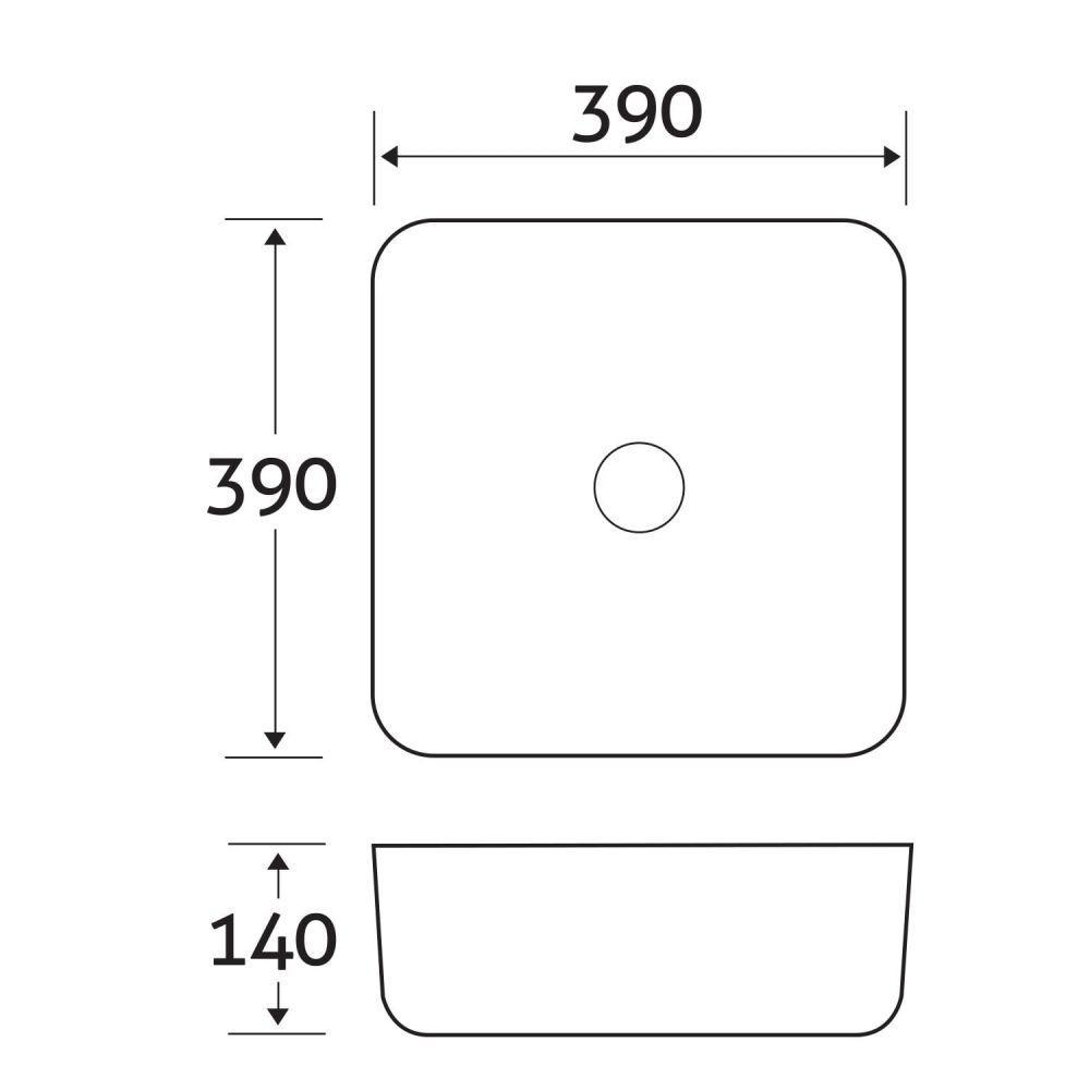 Orbit Countertop Ceramic Basin spec