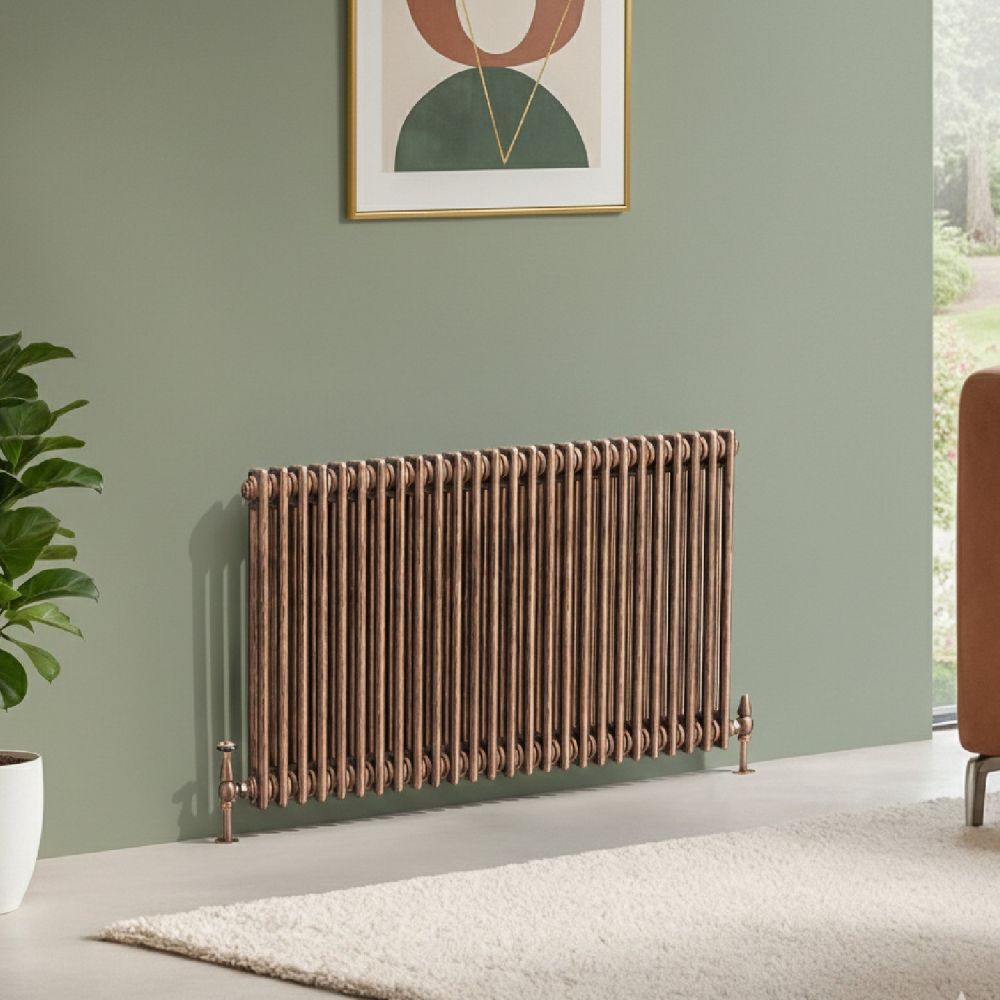 Clement Antique Copper Double Horizontal Column Radiator 600x1190mm