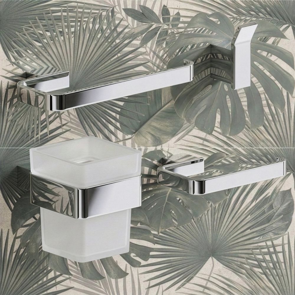 Elora Chrome 4-Piece Bathroom Accessory Set