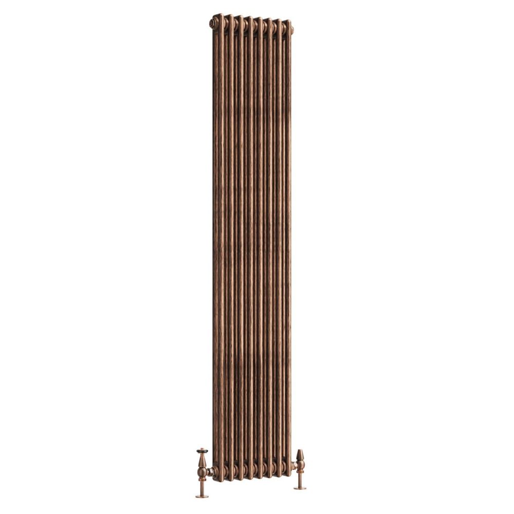 Clement Antique Copper Double Vertical Column Radiator - 1800x380mm