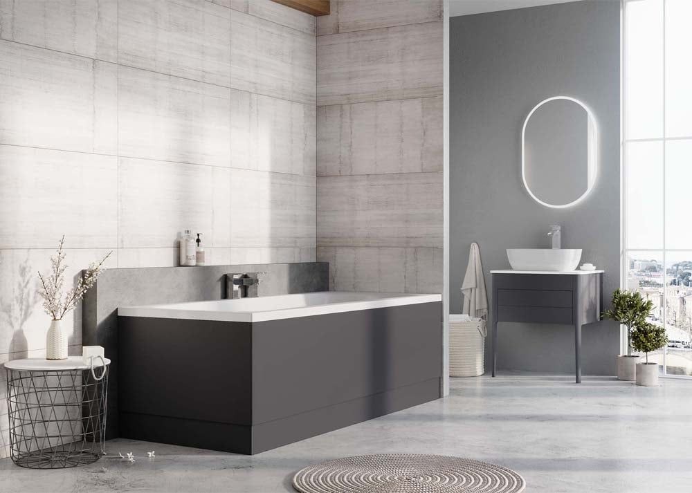 Stonehouse Slate Grey End Bath Panel 800mm