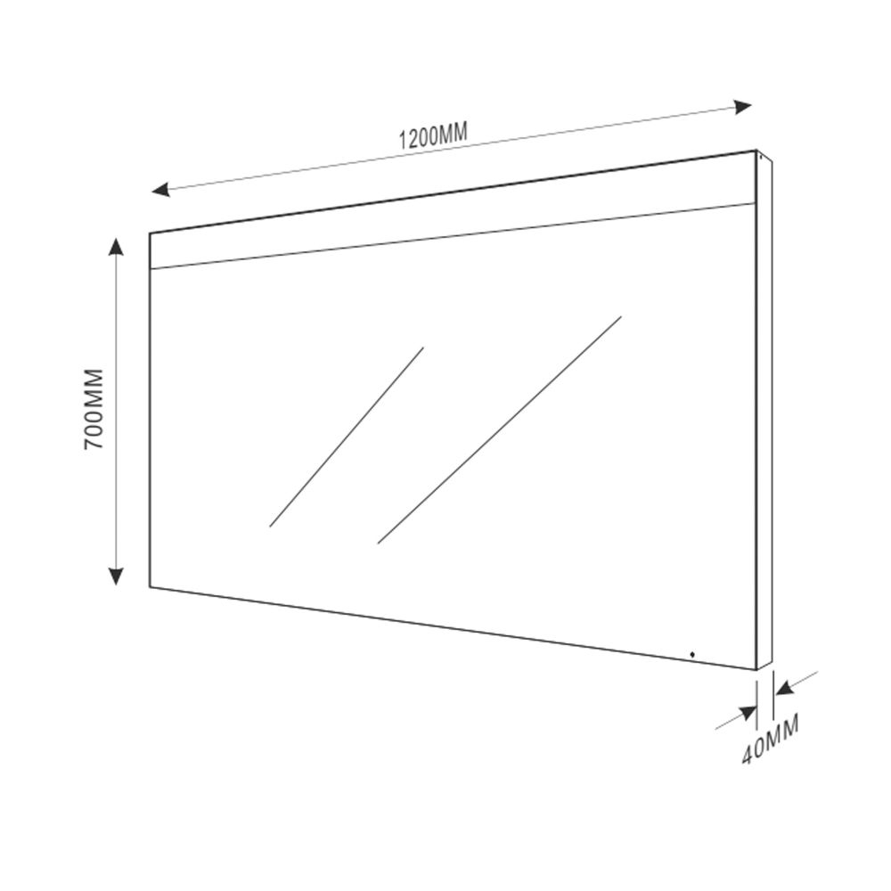 Mosta Motion Sensor Illuminated LED Bathroom Mirror 1200x700mm Dimension Drawing