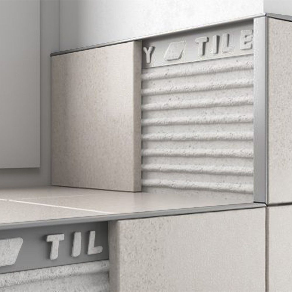 Tileasy Square Plastic 12mm Grey Tile Trim