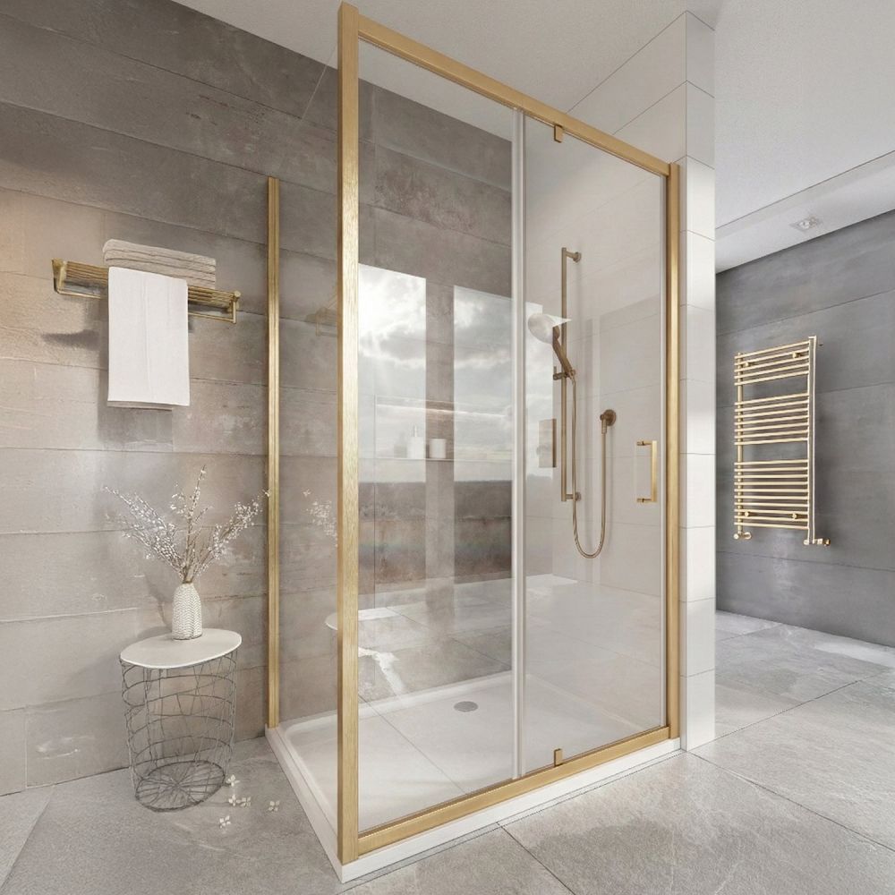 Fabio Brushed Gold Shower Side Panel