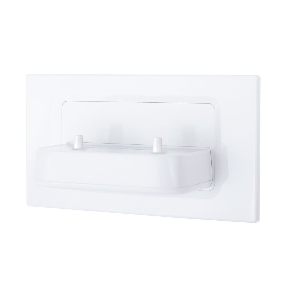 Proofvision White In-Wall Electric Double Toothbrush Holder For Oral-B