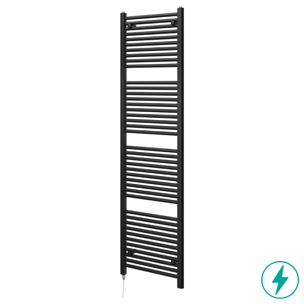 Neptune Matt Black Electric Heated Towel Rail 1800x500mm