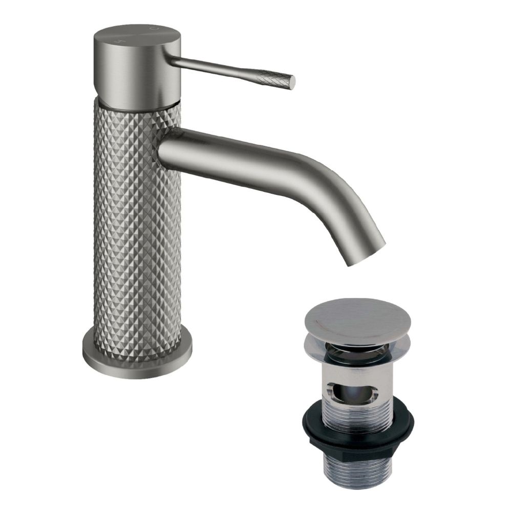 Moray Gunmetal Knurled Basin Tap