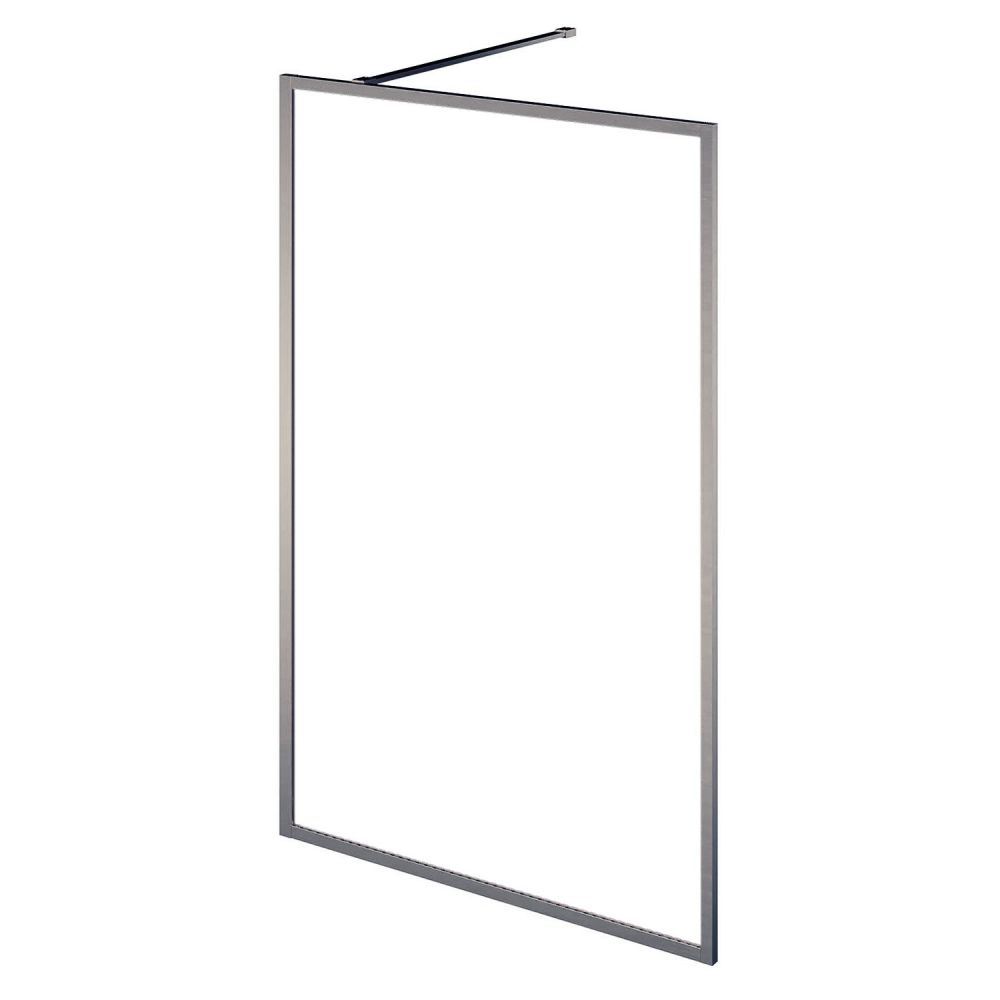 Amien Gunmetal Clear Glass Bath Screen 1500x800mm