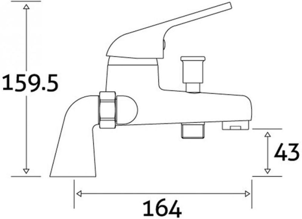 Bath Shower Mixer Tap Dimension Drawing