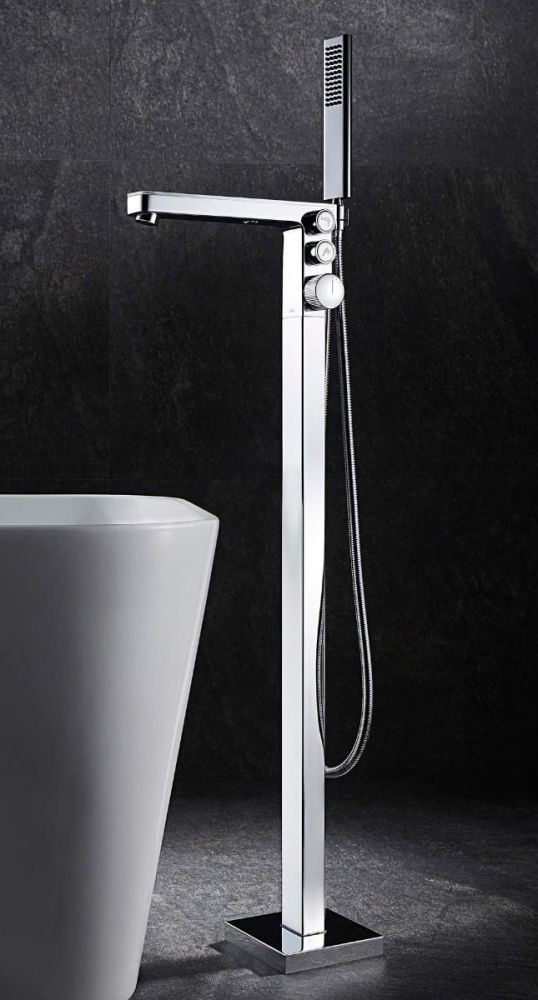 Baylin Chrome Freestanding Bath Shower Mixer Tap