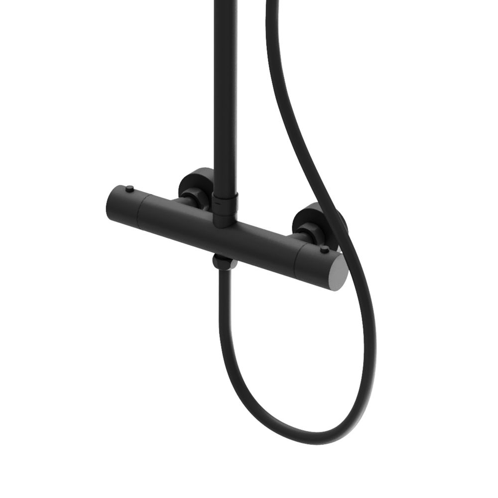 Elora Matt Black Thermostatic Bar Valve