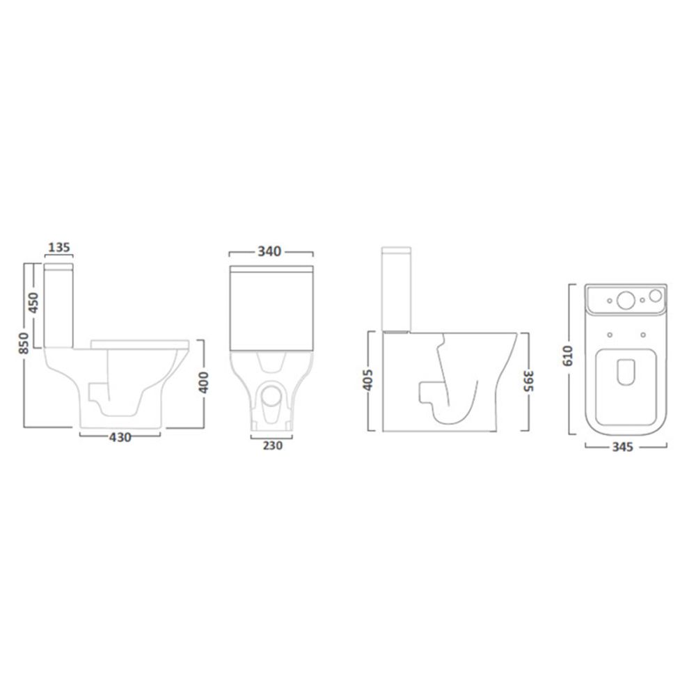 Tavistock Structure Fully Enclosed Closed Coupled Toilet with Soft Close Seat