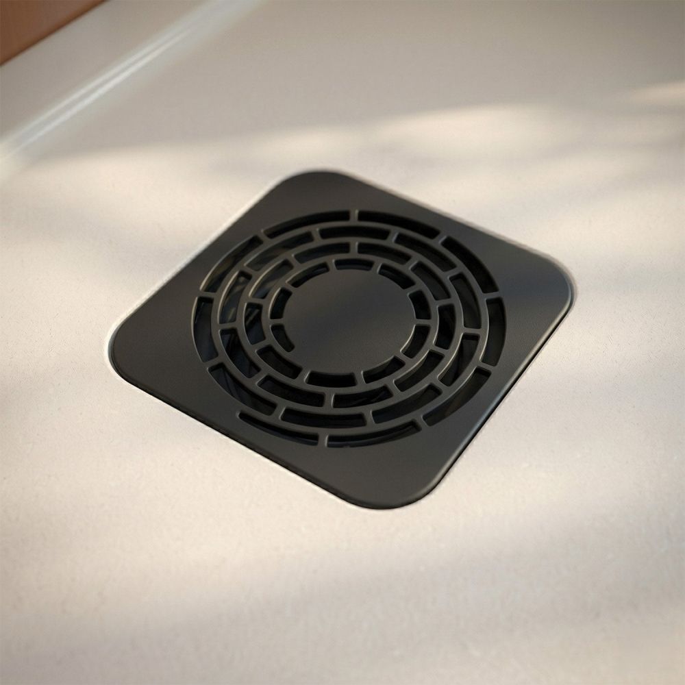 Elle Shower Tray Black Fast Flow Grid Waste Cover