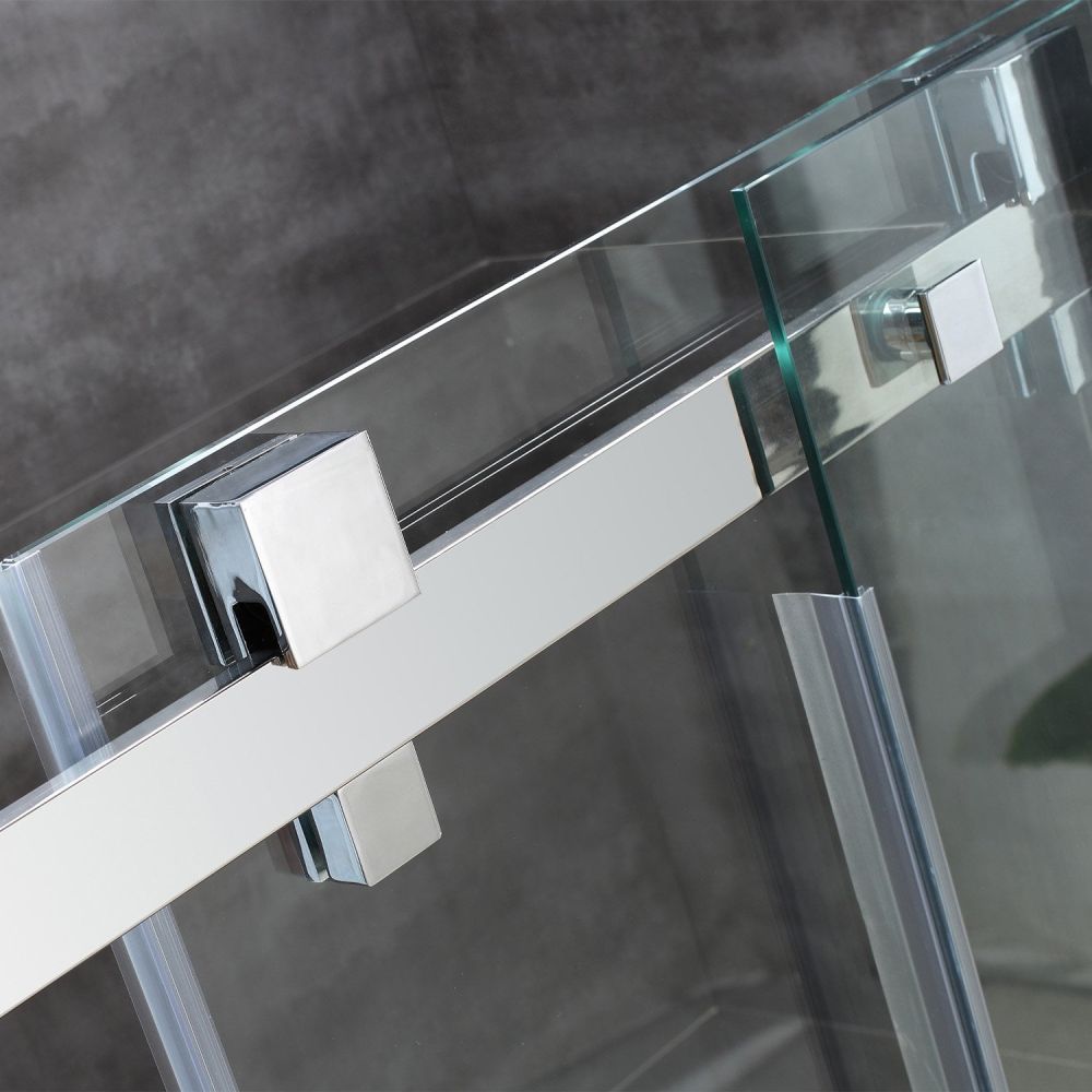 Solet Chrome Sliding Shower Door 1200mm Frame Detail