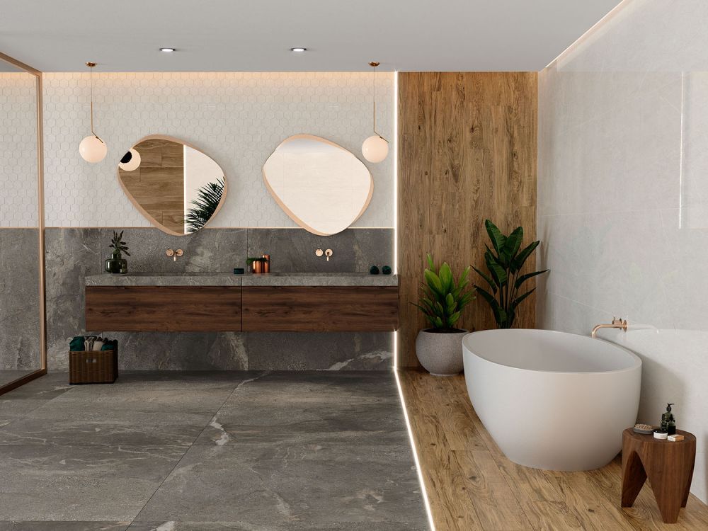 Zoltan Graphite Stone Effect Matt Porcelain Tile 1200x1200mm