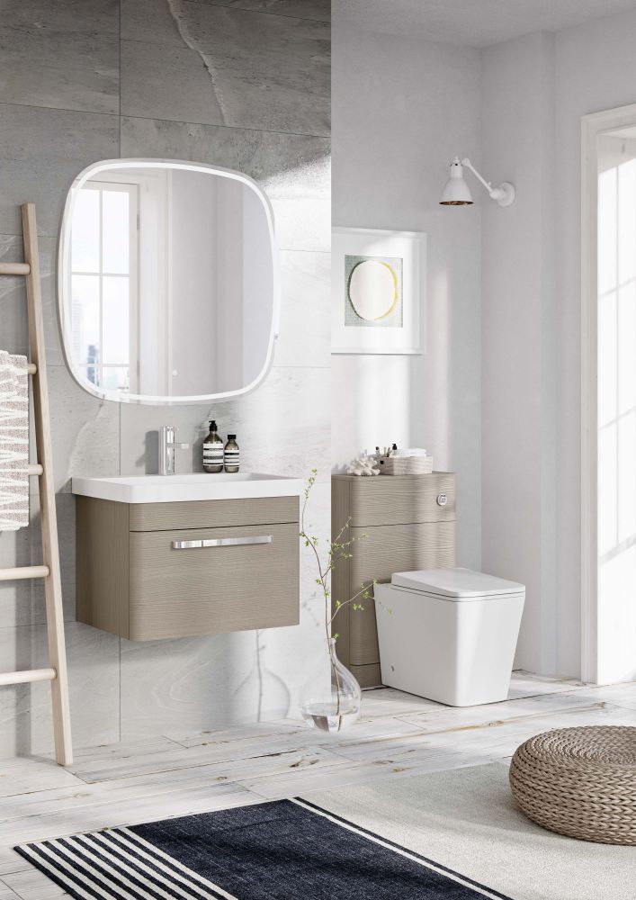 Esk Textured Stone Grey WC Unit