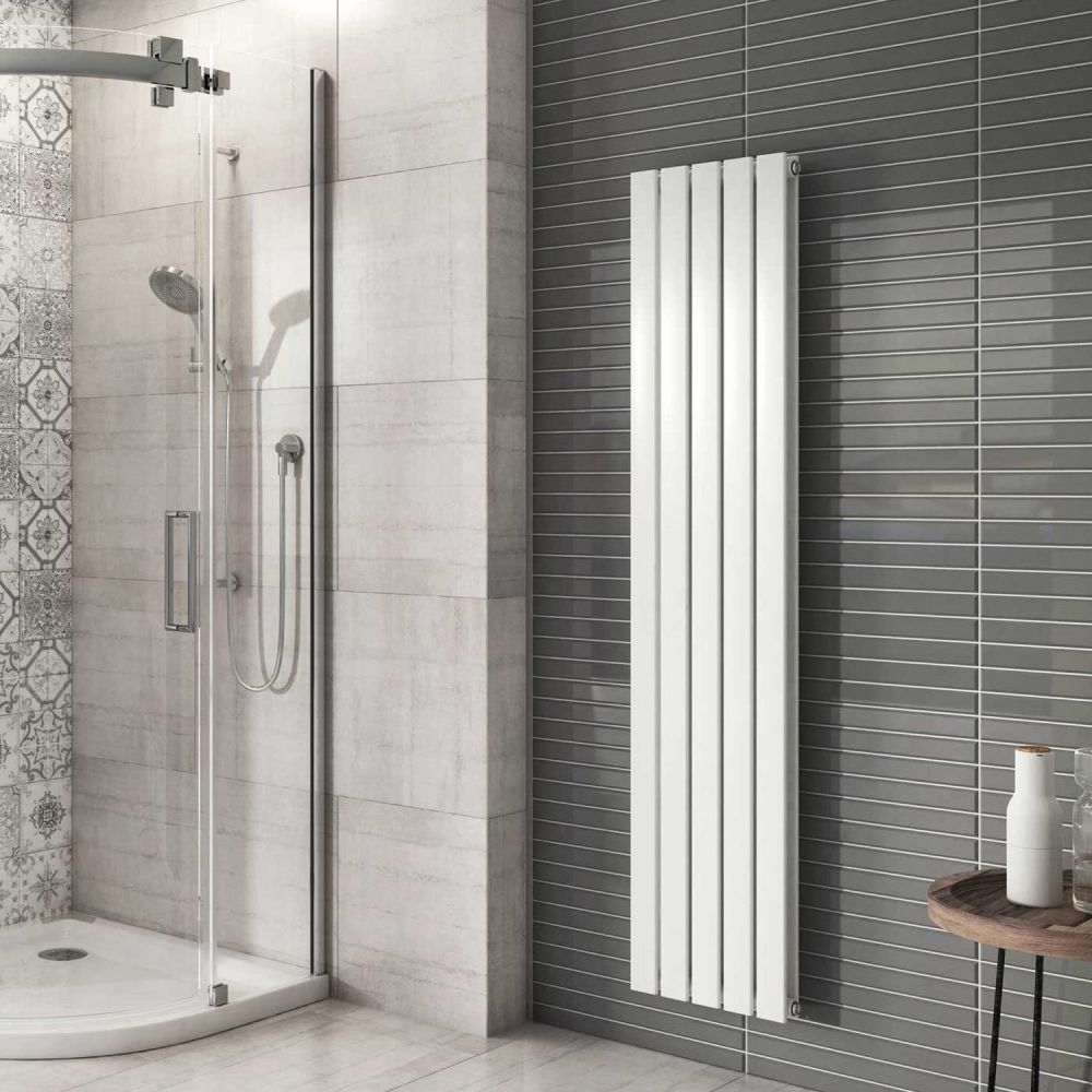 Perth White Double Vertical Flat Panel Radiator 1600x340mm