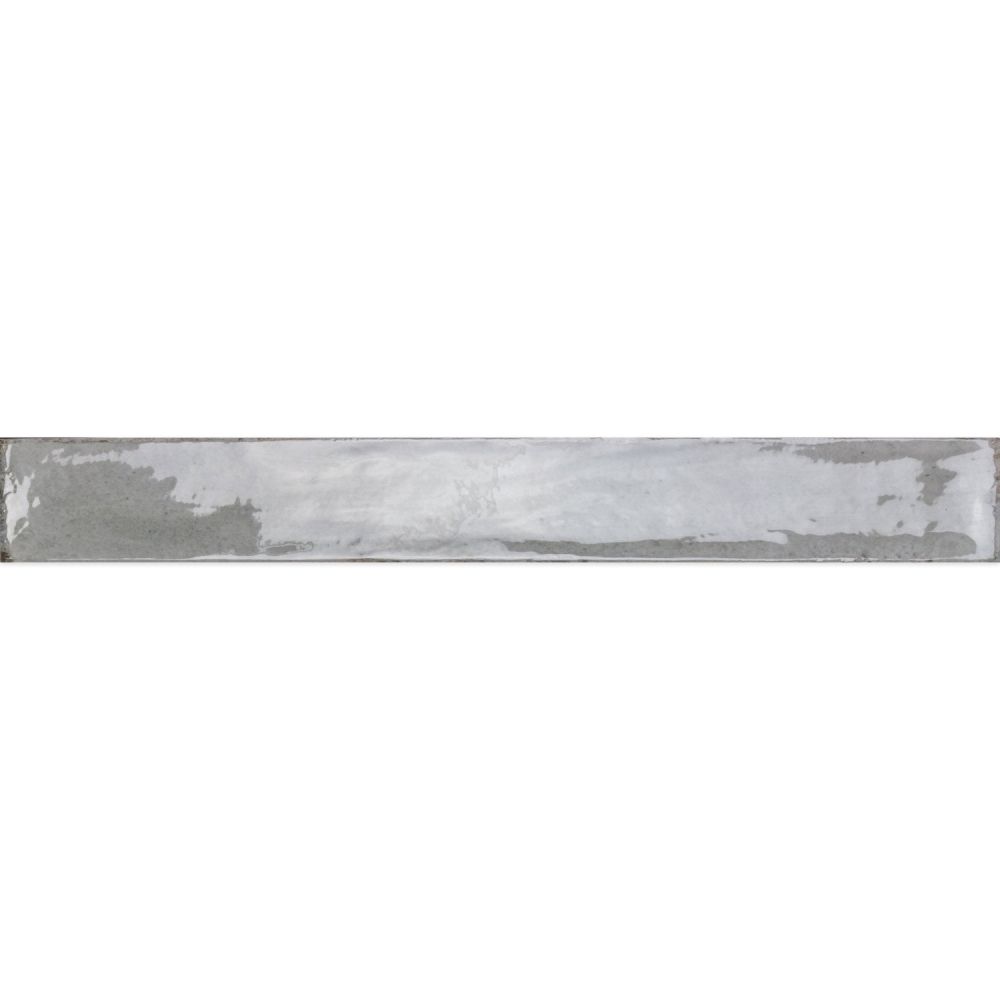 Capri Grey Gloss Ceramic Brick Tile - 400x50mm