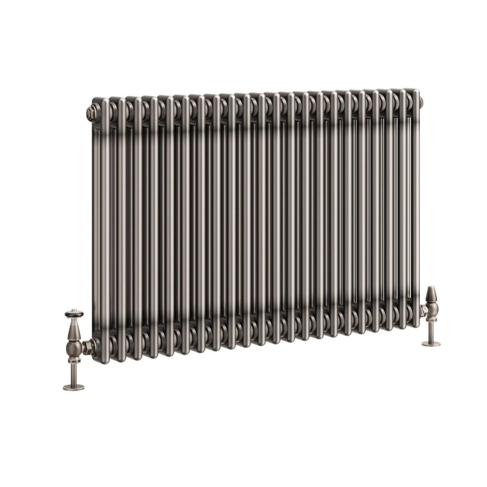 Clement Raw Metal Double Horizontal Column Radiator - 600x1010mm