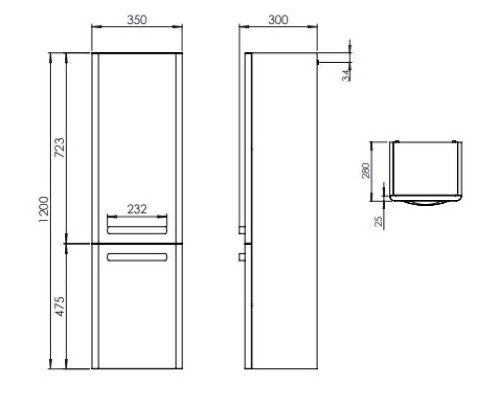 Tavistock Compass Gloss Clay Tall Storage Column Cabinet